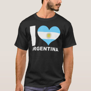 Camiseta Amo la bandera del corazón de Argentina