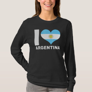 Camiseta Amo la bandera del corazón de Argentina