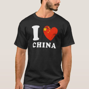 Camiseta Amo la bandera del corazón de China