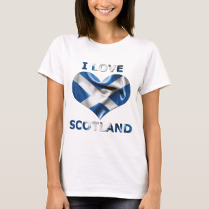 Camiseta Amo la bandera del corazón de Escocia