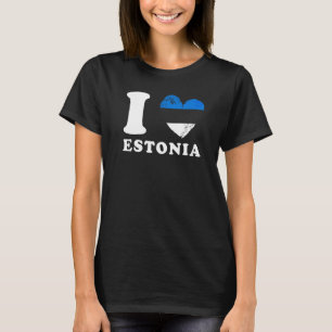 Camiseta Amo la bandera del corazón de Estonia