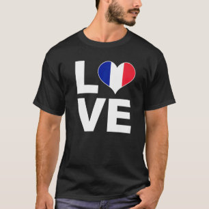 Camiseta Amo la bandera del corazón de Francia