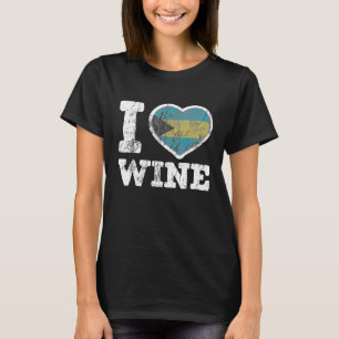 Camiseta Amo la bandera del corazón de las Bahamas del vino
