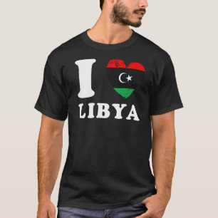 Camiseta Amo la bandera del corazón de Libia
