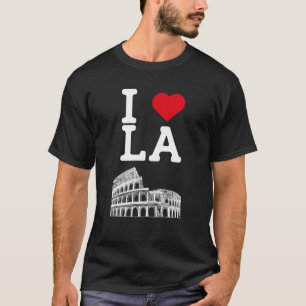 Camiseta Amo la bandera del corazón de Los Ángeles Colosseu