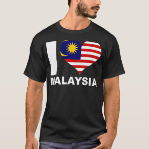 Camiseta Amo la bandera del corazón de Malasia
