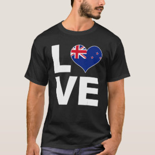 Camiseta Amo la bandera del corazón de Nueva Zelanda