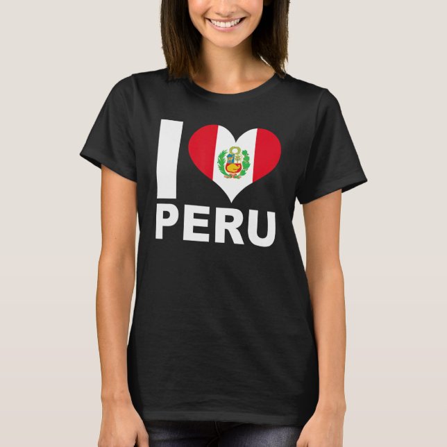 Camiseta Amo la Bandera del Corazón de Perú Perú (Anverso)