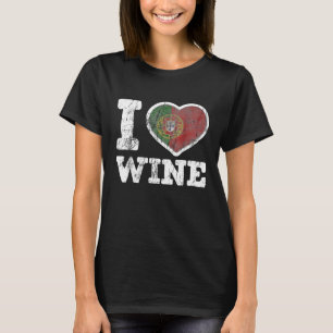 Camiseta Amo la bandera del corazón de Portugal, vino portu