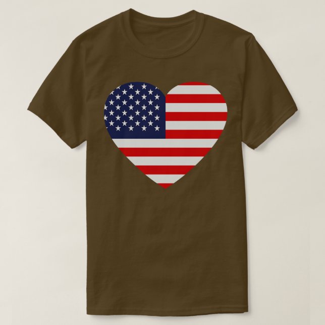 Camiseta Amo la bandera estadounidense en forma de corazón (Diseño del anverso)