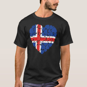Camiseta Amo la bandera islandesa Islandia