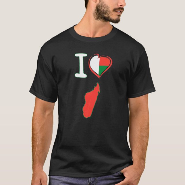 Camiseta Amo la bandera malgache en forma de oído (Anverso)