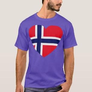 Camiseta Amo la bandera noruega en forma de corazón
