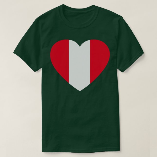 Camiseta Amo la bandera peruana en forma de corazón (Diseño del anverso)