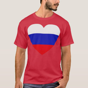 Camiseta Amo la bandera rusa en forma de corazón