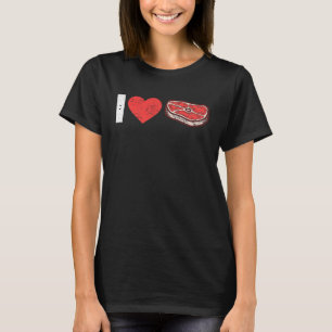 Camiseta Amo la carne de ternera cruda bistec carne de vaca