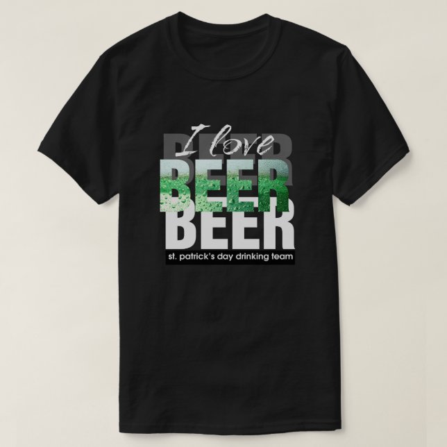 Camiseta Amo La Cerveza. Día de San Patricio (Diseño del anverso)