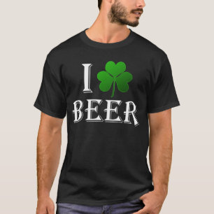 Camiseta Amo la cerveza, día del St. Patricks del trébol