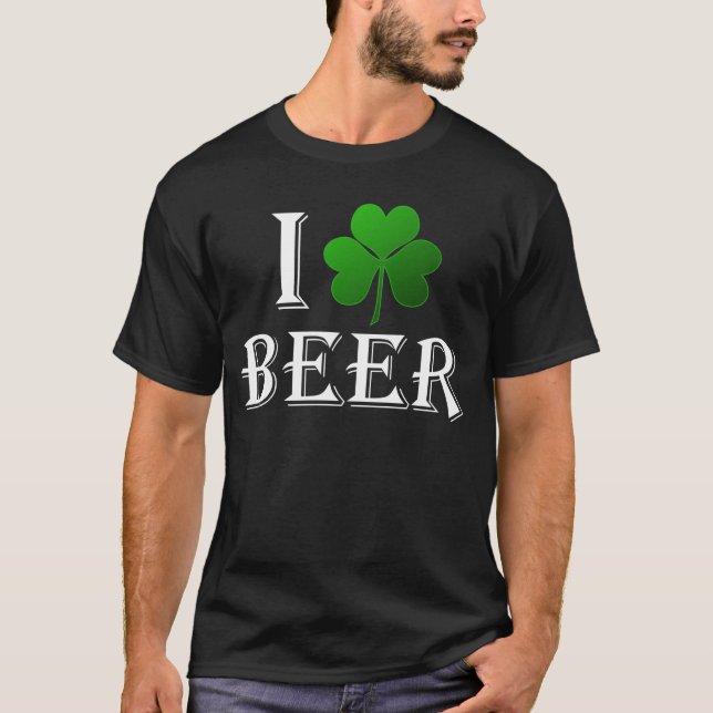 Camiseta Amo la cerveza, día del St. Patricks del trébol (Anverso)