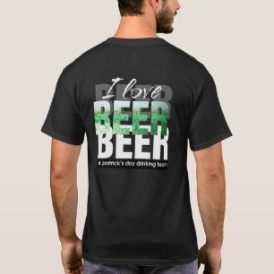 Camiseta Amo La Cerveza. Equipo de bebidas del Día de San P