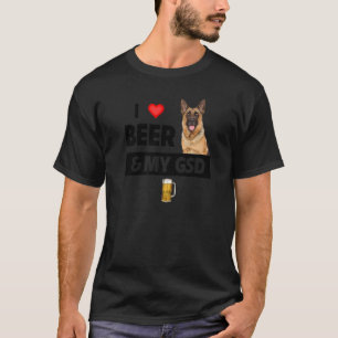 Camiseta Amo La Cerveza Y A Mi Mamá Papá Perro Pastor Alemá