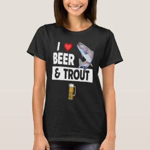 Camiseta Amo la cerveza y la pesca de truchas Lagos Pescado