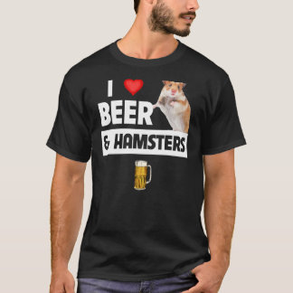 Camiseta Amo la cerveza y las hámsters rueda de jaula Beber