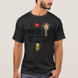 Camiseta Amo la cerveza y las jirafas beben azaíes de vidri