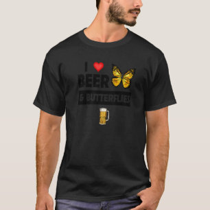 Camiseta Amo la cerveza y las mariposas bebiendo Lepidopter