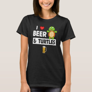 Camiseta Amo la cerveza y las tortugas beben Tortois de vid