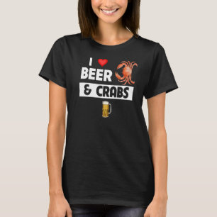 Camiseta Amo la cerveza y los cangrejos que beben marisco