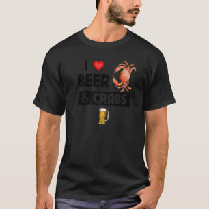 Camiseta Amo la cerveza y los cangrejos que beben marisco m