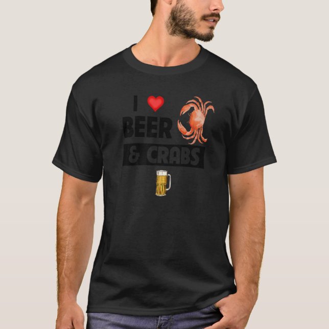 Camiseta Amo la cerveza y los cangrejos que beben marisco m (Anverso)