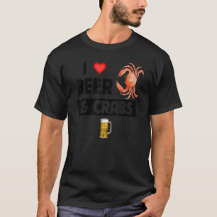 Camiseta Amo la cerveza y los cangrejos que beben marisco m