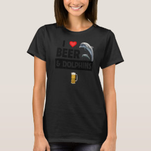 Camiseta Amo la cerveza y los delfines bebiendo vida en el 