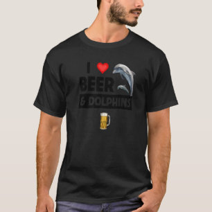 Camiseta Amo la cerveza y los delfines bebiendo vida marina