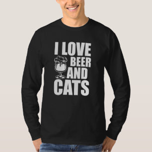 Camiseta Amo La Cerveza Y Los Gatos - Cerveza