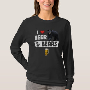 Camiseta Amo la cerveza y los osos  Bebida Camping Vida Sil