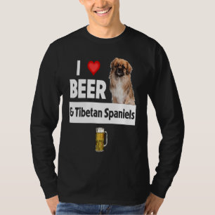 Camiseta Amo la cerveza y los spaniels tibetanos perro mamá