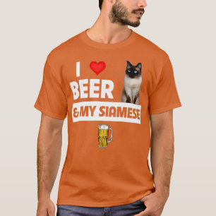 Camiseta Amo la cerveza y mi gato siamés que ama el Kitten