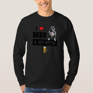 Camiseta Amo La Cerveza Y Mi Mamá Pittie Papá Pitbull Dog