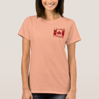Camiseta Amo la Chaqueta Canadiense para Mujeres Canadiense