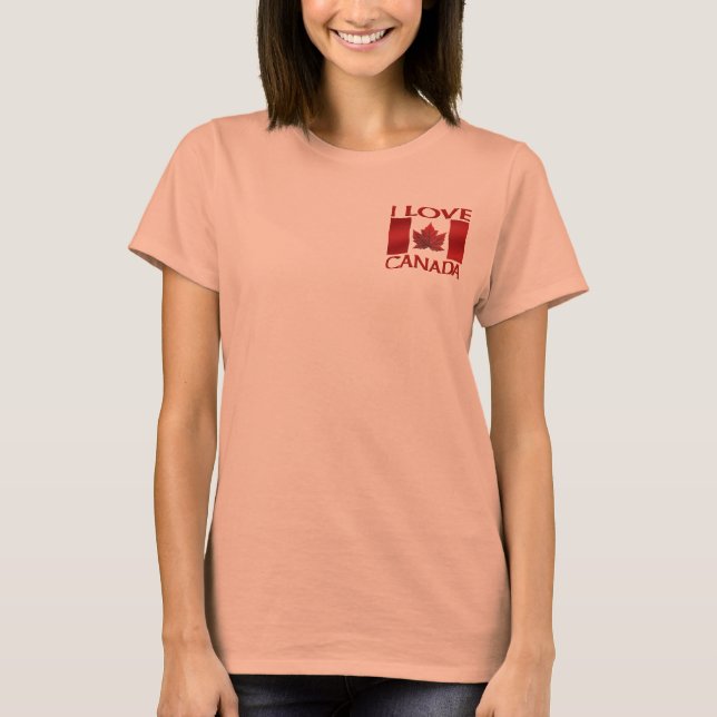 Camiseta Amo la Chaqueta Canadiense para Mujeres Canadiense (Anverso)
