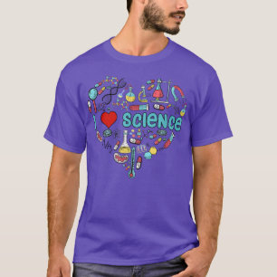 Camiseta Amo la ciencia de la ciencia el corazón de la cien