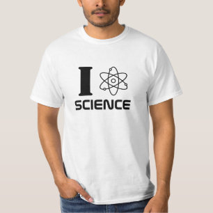 Camiseta Amo la ciencia (el texto negro)