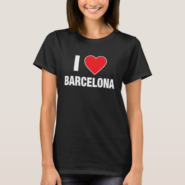Camiseta AMO la ciudad de BARCELONA en España con el corazó (Anverso)