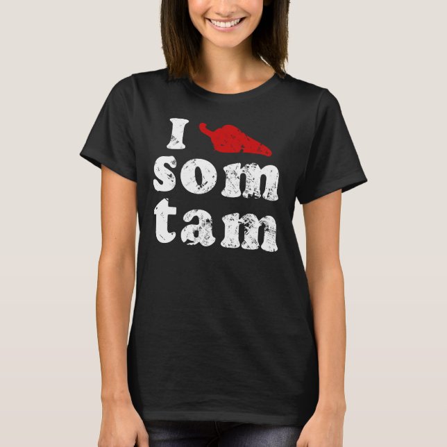 Camiseta Amo la comida tailandesa de Isaan del ❤ de Tam del (Anverso)