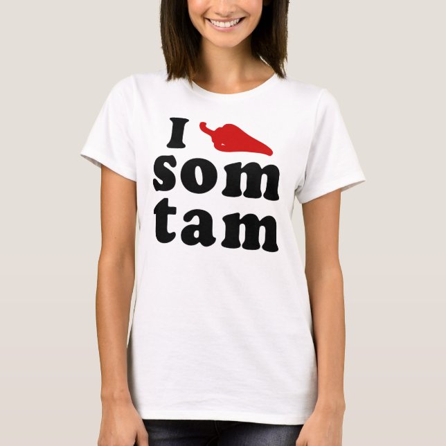 Camiseta Amo la comida tailandesa de Isaan del ❤ de Tam del (Anverso)