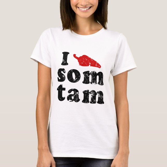 Camiseta Amo la comida tailandesa de Isaan del ❤ de Tam del (Anverso)