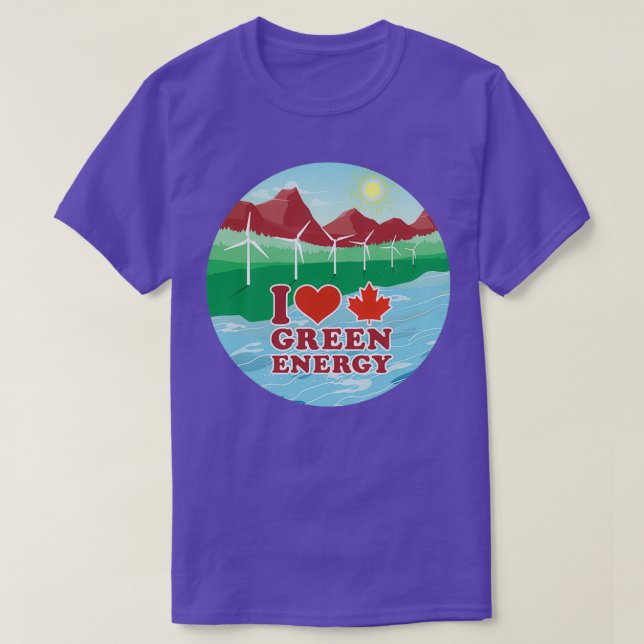 Camiseta Amo la energía verde canadiense (Diseño del anverso)